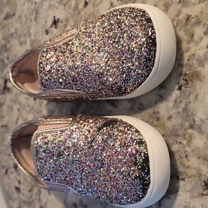 Girls Carters Size 11 Glitter Slip On Sneakers